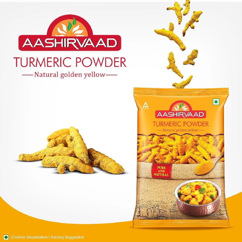 Aashirvaad Turmeric Powder Natural Golden Turmeric Powder with No Added Flavours and Colours, 500 g-4.webp